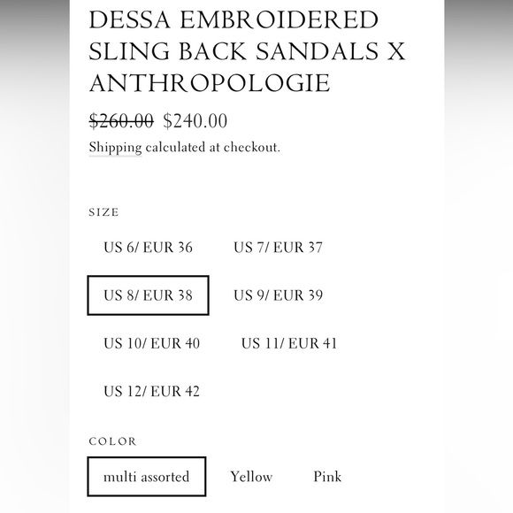 NIB MOMO New York x Anthropologie Dessa Embroidered Sling Back Leather Sandals - Picture 16 of 16